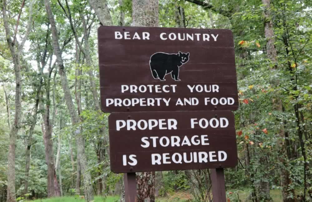 Shenandoah National Park is Bear Country! Protect your property and food