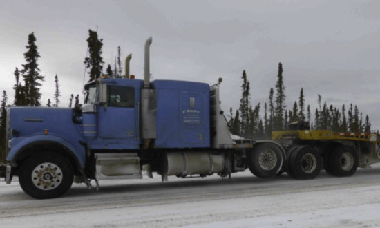 Truckers at work on the Dalton Highway