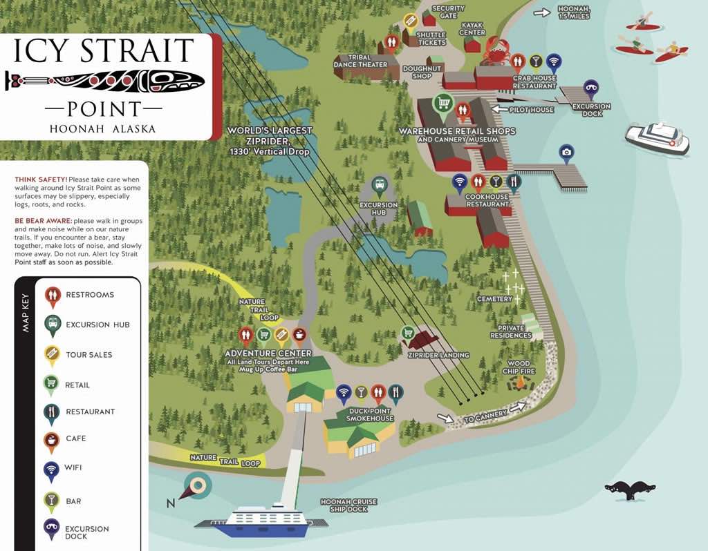 Map of Icy Strait Point in Hoonah