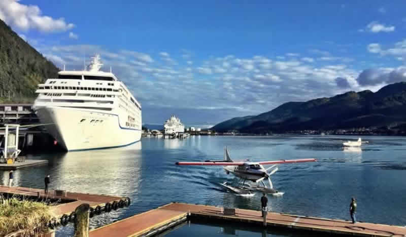 Port of Juneau, Alaska looking south from the Wings Airways docks