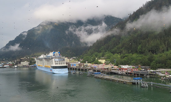 Cruise docks in downtown Juneau, Alaska