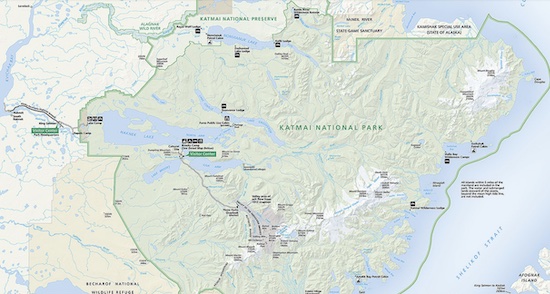 Map of Katmai National Park ... click to view the map at the National Park Service website