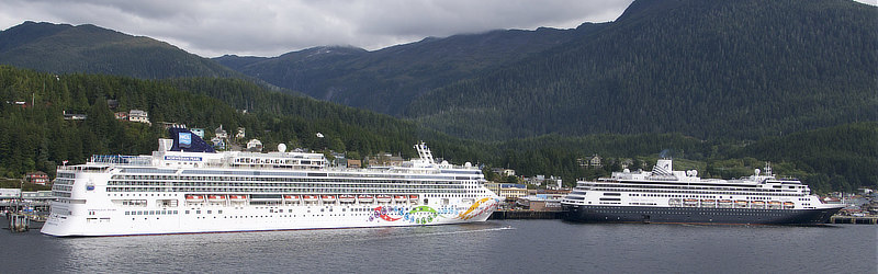 Cruise ships docked at Ketchikan, Alaska