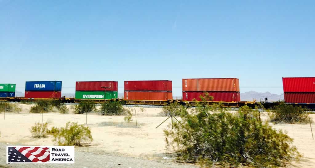 Another seemingly endless container train in California