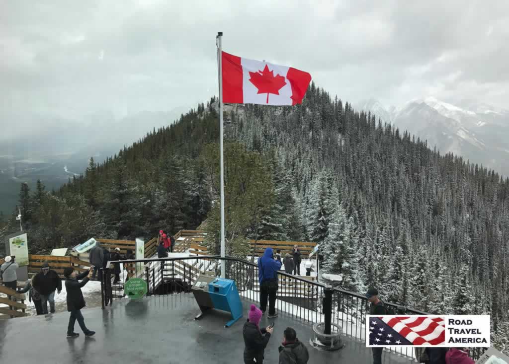 Snowy day in September of 2017, at the top of the Banff Goldola in Canada