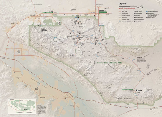 Map of Joshua Tree National Park ... click to view the detailed map at the National Park Service website