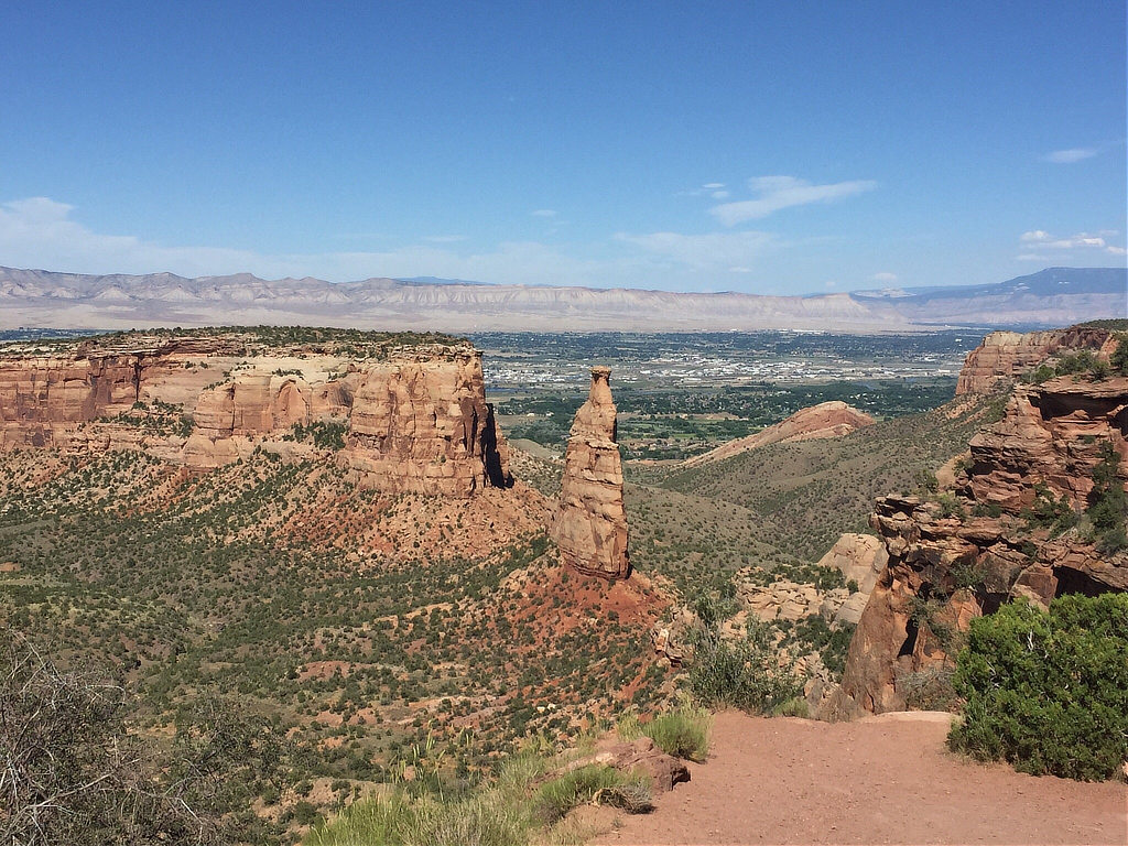 View from Rim Rock Drive in the Colorado National Monument towards Grand Junction and Fruita
