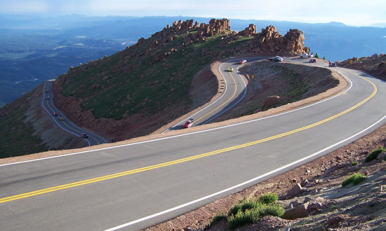 Downhill on the Pikes Peak Highway