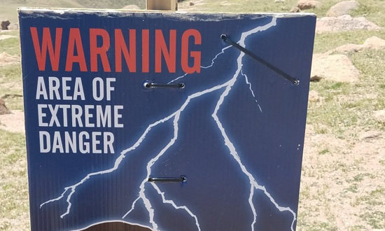 Warning: Area of Extreme Danger on Pikes Peak ... lightning!