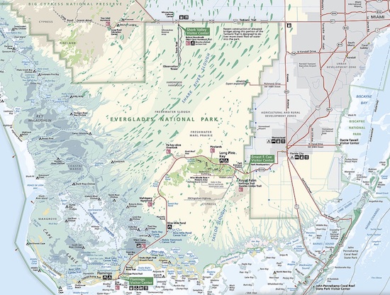Map of Everglades National Park ... click to enlarge