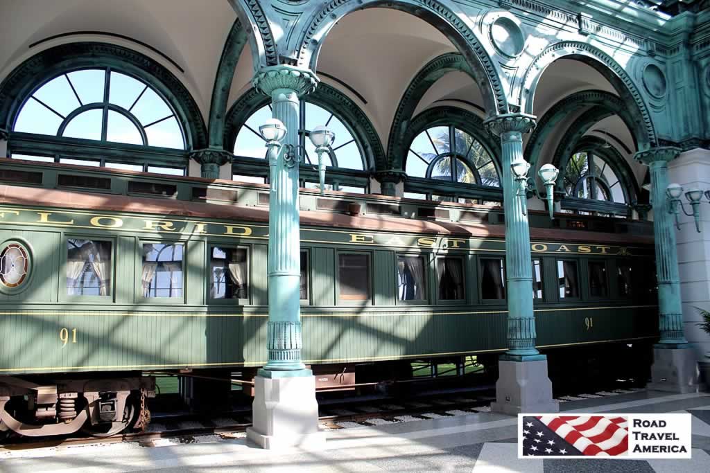 Henry Flagler's private railcar in the Flagler Kenan Pavilion