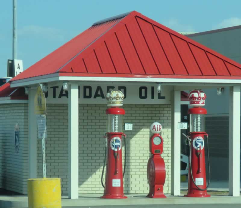Old Standard Oil gas pumps at the Iowa 80 Truckstop