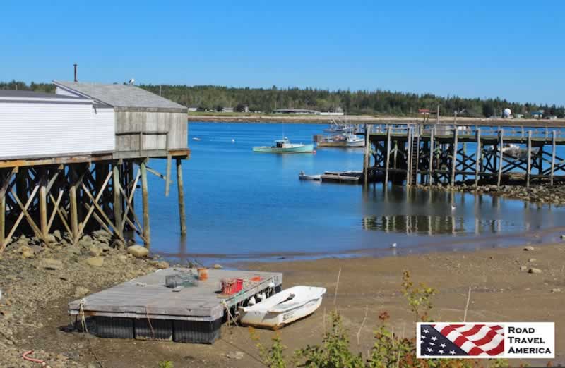 Low tide at a small fishing village near Bar Harbor in Maine