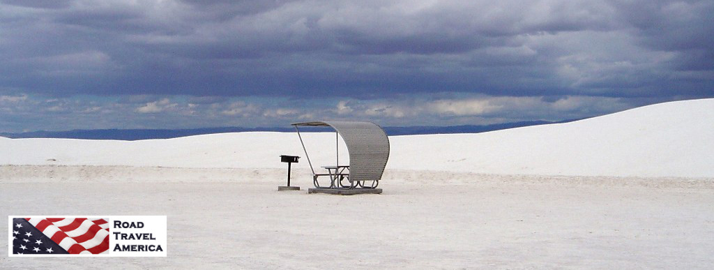Picnic table at White Sands National Park