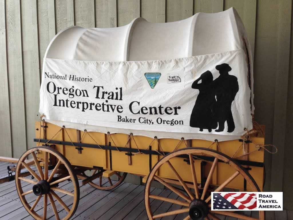 Covered wagon in the National Historic Oregon Trail Interpretive Center, Baker City, Oregon