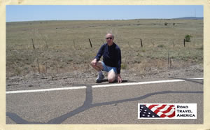 Touching Historic U.S. Route 66 near Seligman, Arizona