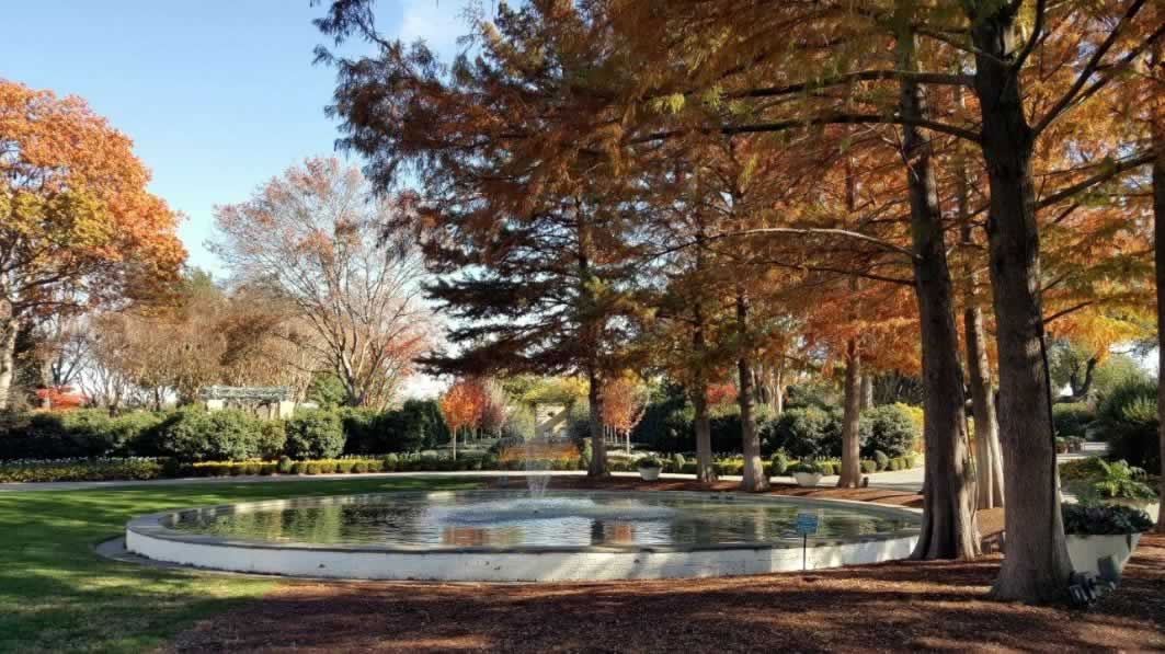 Tranquil scene at the Dallas Arboretum in the Fall