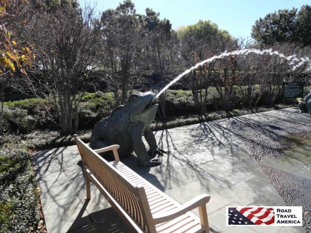 The "frog fountain" at the Dallas Arboretum