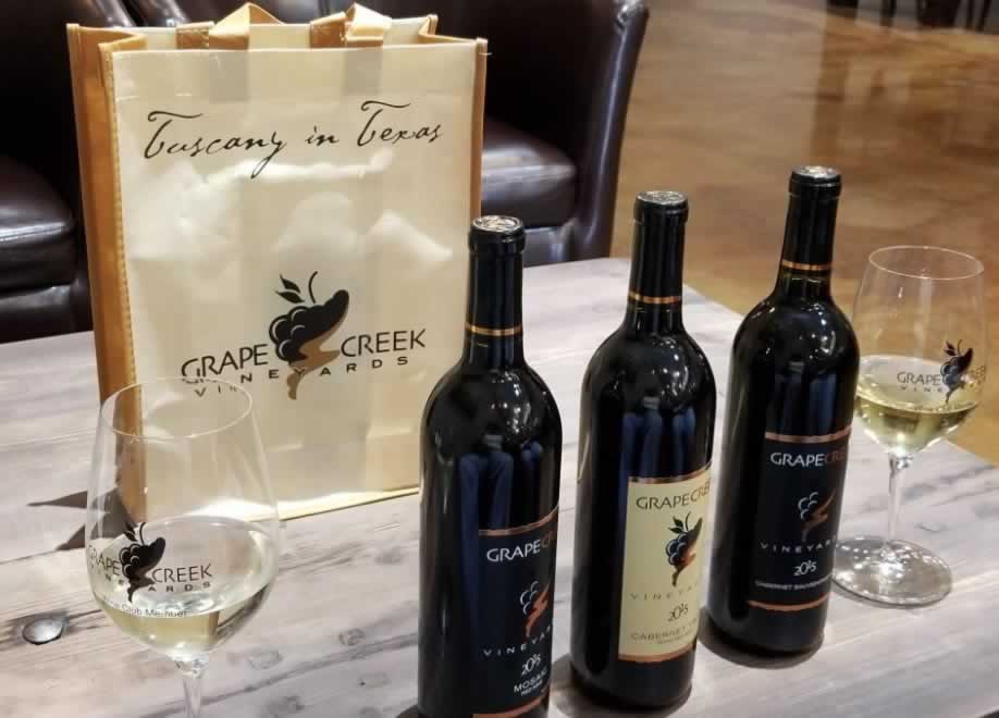 Wine from Grape Creek Vineyards near Fredericksburg, Texas