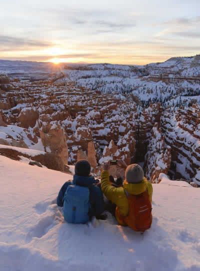 Magnificent overlook at Bryce Canyon National Park in Utah during Winter
