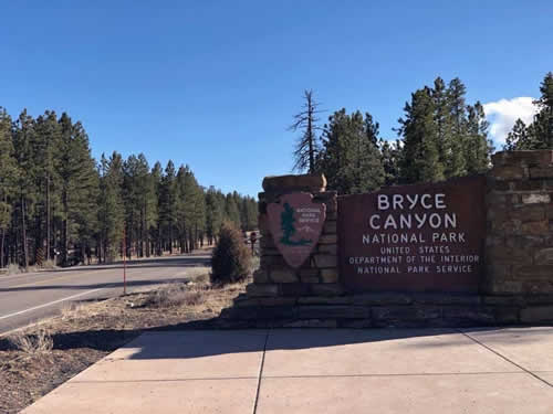 Entrance area to Bryce Canyon National Park in southern Utah