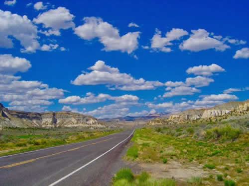 Riding east towards Escalante on Utah Scenic Byway 12, an All-American Road