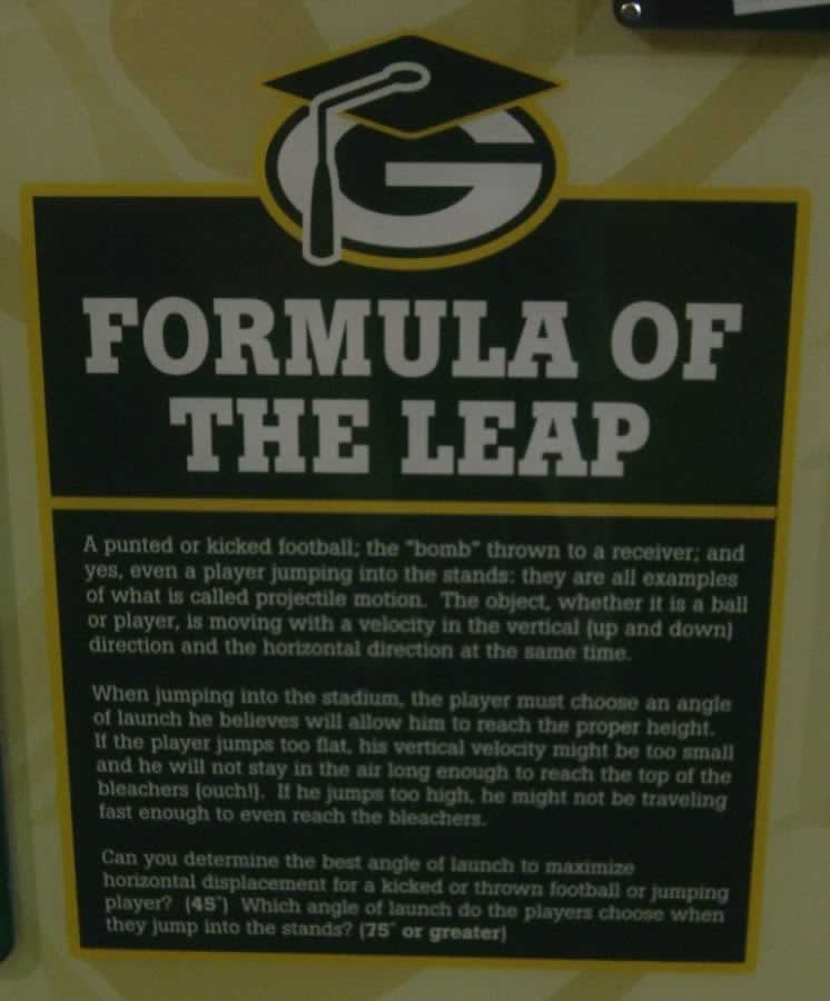 Formula of the Green Bay Packers Leap