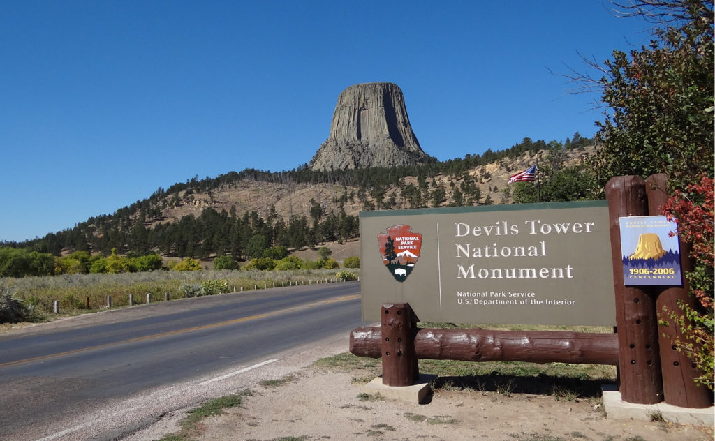 Devils Tower National Monument entrance area in Wyoming