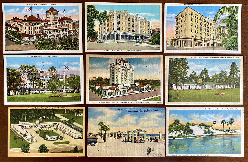 Vintage picture postcards of Florida cities for sale