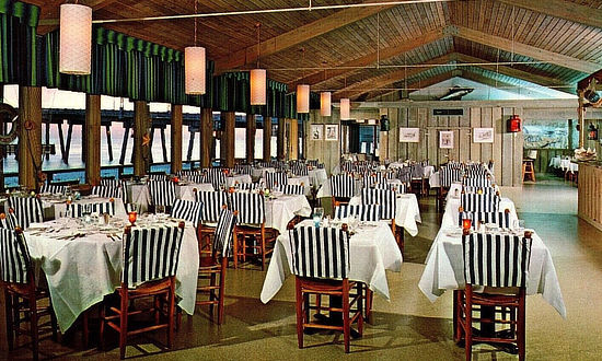 Interior view of the Fisherman's Wharf Restaurant in Clearwater Beach, Florida