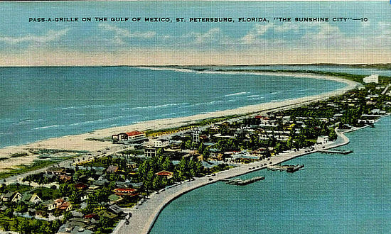 Aerial view of Pass-a-Grille near St. Petersburg, Florida