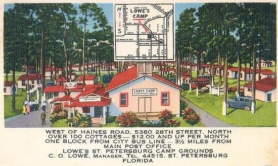 Lowe's Camp Grounds at 5380 28th Street in St. Petersburg, Florida