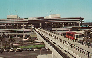 Trams from airside to landside at the new Tampa International Airport