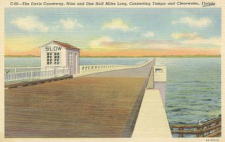 The Davis Causeway connecting Tampa with Clearwater, Florida