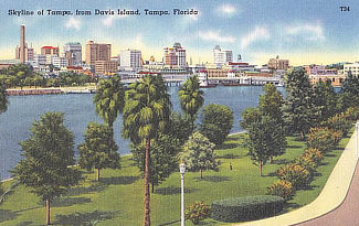 Downtown Tampa from Davis Islands in Florida