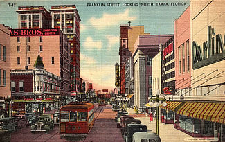 View of Franklin Street in downtown Tampa, Florida, looking north